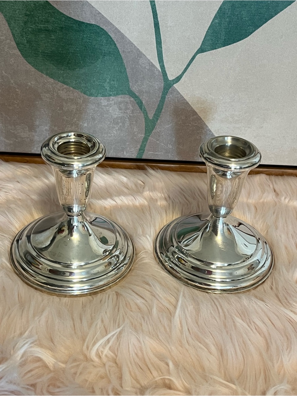 Antique TOWLE Sterling Silver Weighted Candlestick Pair #49